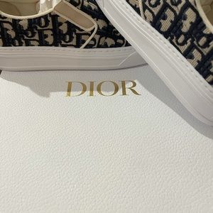 New Christian Dior Solar Slip-On Sneaker Blue Shoe